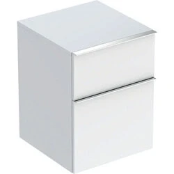 Afbeelding van Geberit iCon zijkast met 2 laden, wit glans / chroom 450 x 600 476