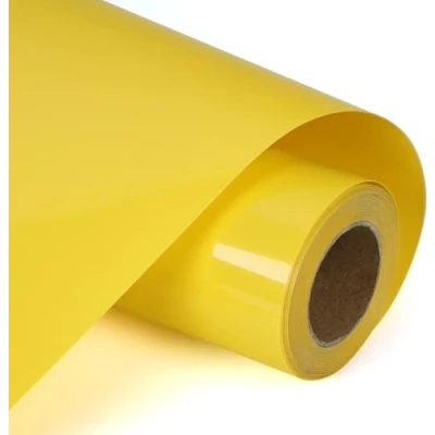 Afbeelding van Hikenri Rol zelfklevende vinyl, 30,5 x 305 cm, zelfklevend, voor knutselprojecten, borden, scrapbooking, T shirts printen (geel)