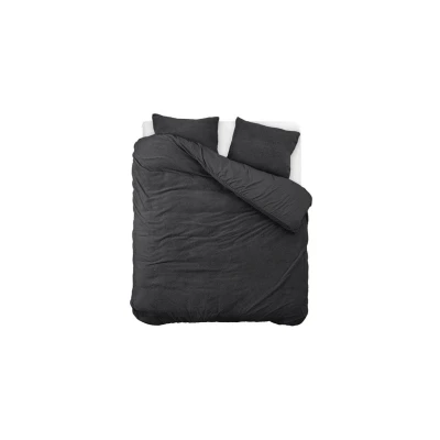 Afbeelding van Dekbedovertrek Lits Jumeaux 240x200 Sleeptime Katoen Zwart Inclusief Kussenslopen