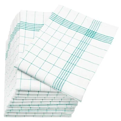 Afbeelding van Zollner set van 12 theedoeken halflinnen, 60x80 cm, groen