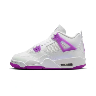 Afbeelding van Jordan AIR 4 Retro EDGE Unisex Sneakers hoog voor kinderen, Maat: 36, White/hyper violet Leer en imitatieleer