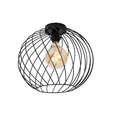 Afbeelding van Lucide Plafondlamp Danza 40cm Zwart