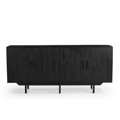 Afbeelding van Giga Meubel Dressoir Zwart Mangohout 180x40x80cm Jip