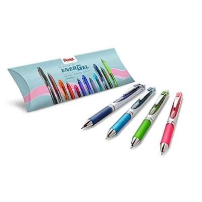 Afbeelding van Pentel BL77 Energel XM inkliking gelroller, 0,7 mm, 4 verschillende kleuren (roze, donkerblauw, turquoise, lichtgroen)