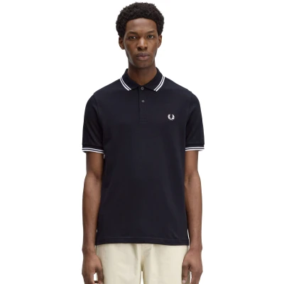 Afbeelding van Fred Perry Polo Navy White Maat M Heren