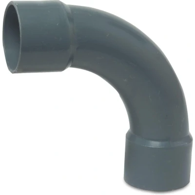 Afbeelding van Bocht 90 graden PVC U 50 mm lijmmof 10 bar grijs type handgevormd