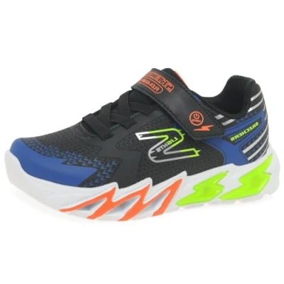Afbeelding van Skechers Flexglow BOLT Sneakers laag voor kinderen, Maat: 33, Black/blue/lime/orange Pu