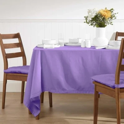 Afbeelding van Homescapes 100% katoenen tafelkleed, 178 x 300 cm, paars