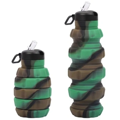 Afbeelding van belle vous Camouflage Silicone Folding Water Bottle 500ml