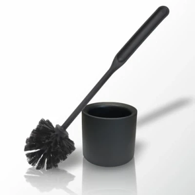 Afbeelding van YORK Matzwarte toiletborstel voor een grondige en eenvoudige reiniging toiletborstelhouder in tijdloos design