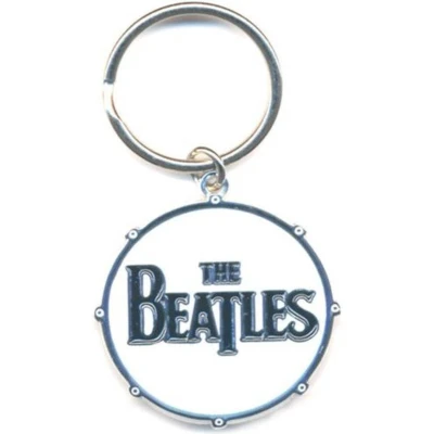 Afbeelding van The Beatles Drum Logo Sleutelhanger Wit