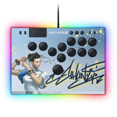 Afbeelding van Razer Kitsune All Button optische arcade controller voor PS5 en pc (nauwkeurige lay out van de vier bewegingsknoppen, lineaire schakelaars met laag profiel Razer) Chun Li Ed.