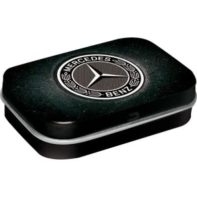 Afbeelding van Mercedes Logo Pepermunt Snoepjes Metalen Blikje Mint Box