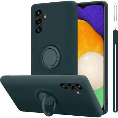 Afbeelding van Cadorabo Hoesje geschikt voor Samsung Galaxy A13 5G in LIQUID GROEN Beschermhoes van flexibel TPU silicone Case Cover met ring