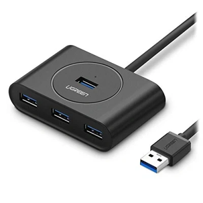 Afbeelding van UGREEN USB Hub 3.0 met 4 poorten 3 voor en 1 poort bovenop