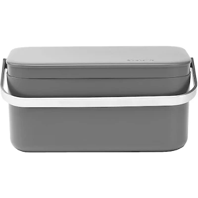 Image de Brabantia 117541 Bac à déchets Portable, Plastique, Gris Foncé, 12.7 x 22.1 10.7 cm