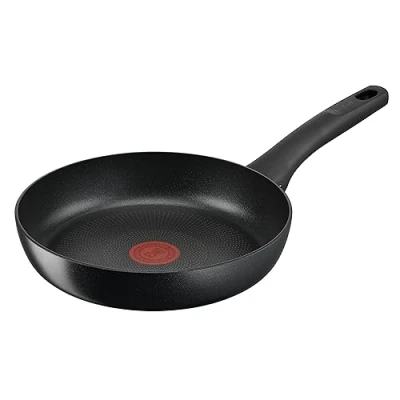 Afbeelding van Tefal G28804 Hard Titanium On Braadpan, 24 cm, aluminium, onschadelijke antiaanbaklaag, temperatuurweergave, geschikt voor alle warmtebronnen, inductie, zwart