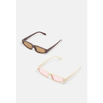 Afbeelding van Urban Classics Sunglasses Lefkada Unisex 2 PACK Zonnebril, Heren, Maat: One Size, Brown/offwhite/pink