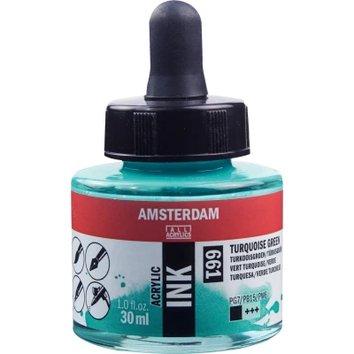 Afbeelding van Amsterdam Acrylic Ink Fles 30 ml Turkooisgroen 661