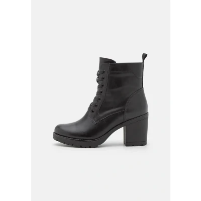 Afbeelding van MARCO TOZZI MT Vegan, Feel Me insole Dames Lace Boot Heel BLACK Maat 40