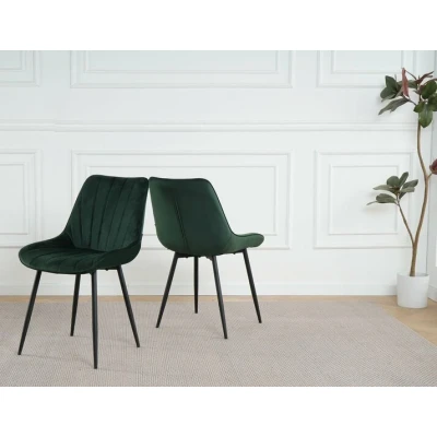 Afbeelding van Lina® Alfa Eetkamerstoel Groen Velvet
