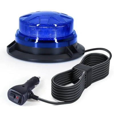 Afbeelding van antom Magnetische blauwe led zwaailicht, 12 V 24 V, geel, led, waarschuwing en 3 meter koorden voor vorkheftruck, golftractor, UTV autobus..