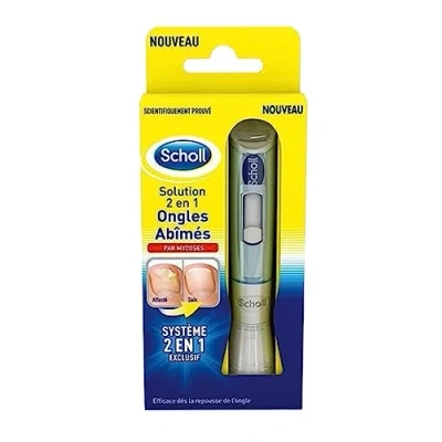 Image de Scholl Traitement Solution 2 en 1 Ongles Abîmés par Mycoses Résultats Semaines Facile d&#039;Utilisation Pénètre et Traite à la Source 3.8ml 5 limes jetables