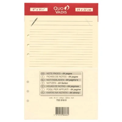 Afbeelding van Quo Vadis Accessoires de TIMER Navulverpakking voor 21 Clairefontaine ivoorkleurig papier formaat 15 x cm
