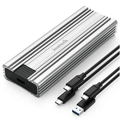 Image de Inateck Boîtier SSD M.2 NVMe, USB 3.2 Gen 2, Transmission de 10Gbps, SATA et NVMe Soutenus (2242, 2260, 2280) avec câbles A vers C