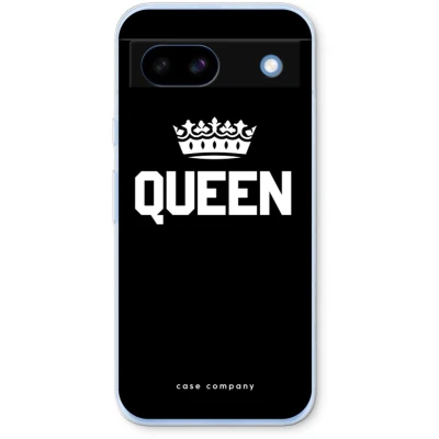 Afbeelding van Case Company® hoesje geschikt voor Google Pixel 8a Queen zwart Soft Cover Telefoonhoesje Bescherming aan alle Kanten en Schermrand