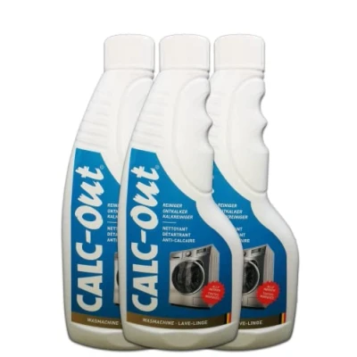 Afbeelding van CALC Out Pack 3 x ontkalker, reiniger, luchtverfrisser voor wasmachine van alle merken, 500 ml