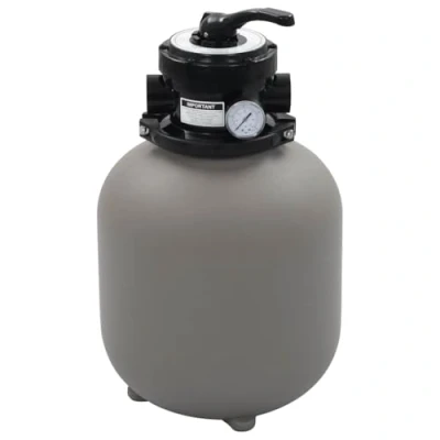 Afbeelding van Zwembadzandfilter met 4 positie ventiel 350 mm grijs