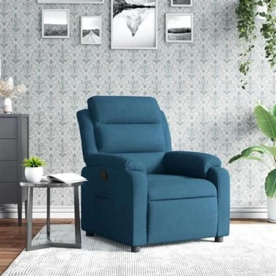 Afbeelding van vidaXL Fauteuil verstelbaar fluweel blauw