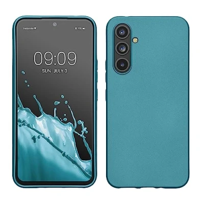 Afbeelding van kwmobile telefoonhoesje geschikt voor Samsung Galaxy A54 5G Hoesje smartphone Back cover in Metallic carabisch blauw