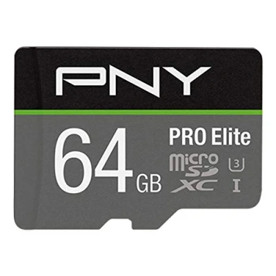 Image de PNY PRO Elite Carte mémoire flash (adaptateur microSDXC vers SD inclus(e)) 64 Go A1 / Video Class V30 UHS I U3 Class10