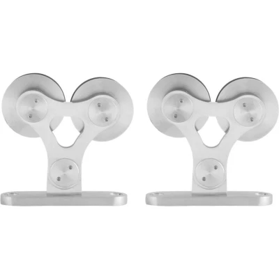 Afbeelding van GPF Bouwbeslag schuifdeurhanger set Twin RVS t.b.v. extra deur
