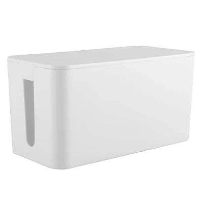 Afbeelding van RICOO Z2301 W kabelmanagementdoos, 23,5 x 11,5 12 cm, opbergdoos voor het verbergen van stekkerdozen, adapters en kabels, wit