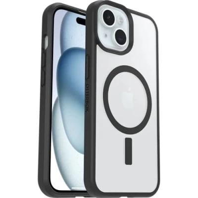 Afbeelding van OtterBox React mit MagSafe (Apple iPhone 16e), Smartphonehoes, Transparant, Zwart