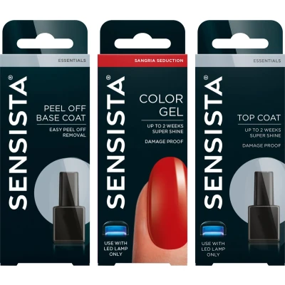 Afbeelding van Sensista Sangria Seduction Peel Off Set Gellak Voordeelset Rood Gel nagellak voor LED lamp 3 stuks