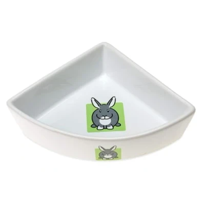 Afbeelding van Flamingo Konijnenaccessoire Hoek Voerbak 12 cm
