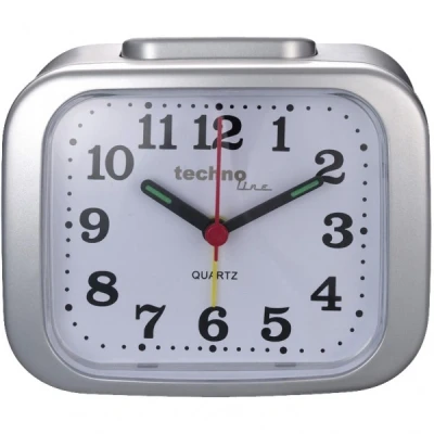 Afbeelding van Model XL zilver quartz wekker