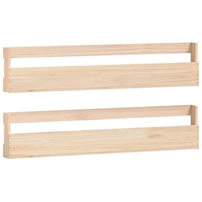 Image de vidaXL Étagères à chaussures murales 2 pcs 110x9x23 cm Pin massif