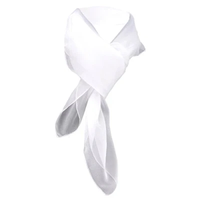 Afbeelding van TigerTie Effen chiffon sjaal voor dames, 90 x cm, gemaakt in Italië, Wit
