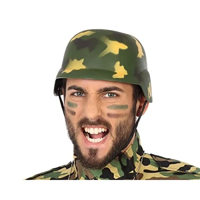 Afbeelding van Soldaten leger verkleed helm camouflage voor volwassenen