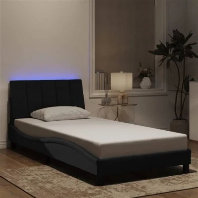 Afbeelding van vidaXL Bedframe met LED verlichting fluweel zwart 100x200 cm