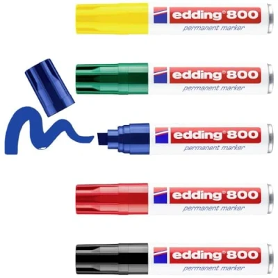 Afbeelding van Edding Permanent Marker E 800, In Geassorteerde Kleuren, Doos Van 5 Stuks