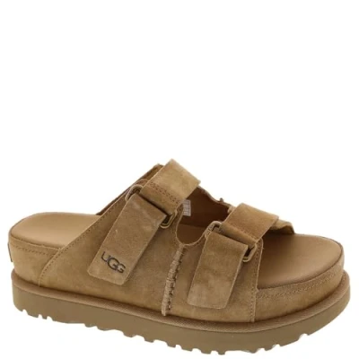 Afbeelding van UGG Goldenstar HI Slide Muiltjes met hak, Dames, Maat: 41, Chestnut Veloursleer