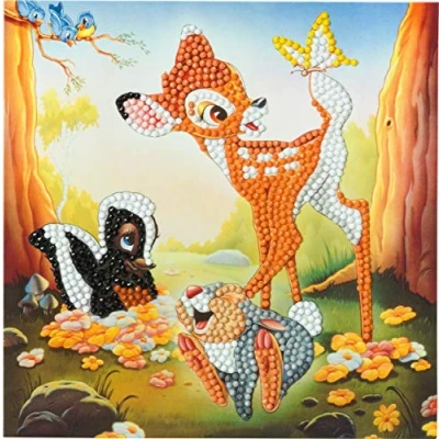 Afbeelding van Craft Buddy Crystal Art CCK DNY804 Bambi and Friends Card 18 x cm