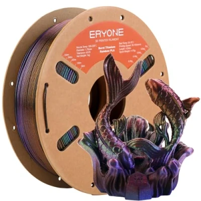 Afbeelding van ERYONE Burnt Titanium Rainbow PLA filament 3D printer 1,75 mm +/ 0,03 mm, 1 kg / spoel, nebula