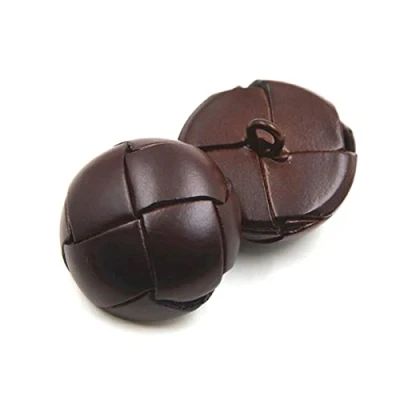 Afbeelding van xlygood 15 mm 26 knopen van leer bruin zwart voor jassen, koffie, mm, 5 stuks